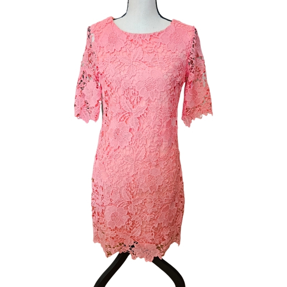 Sandra Darren Coral Laced Dress